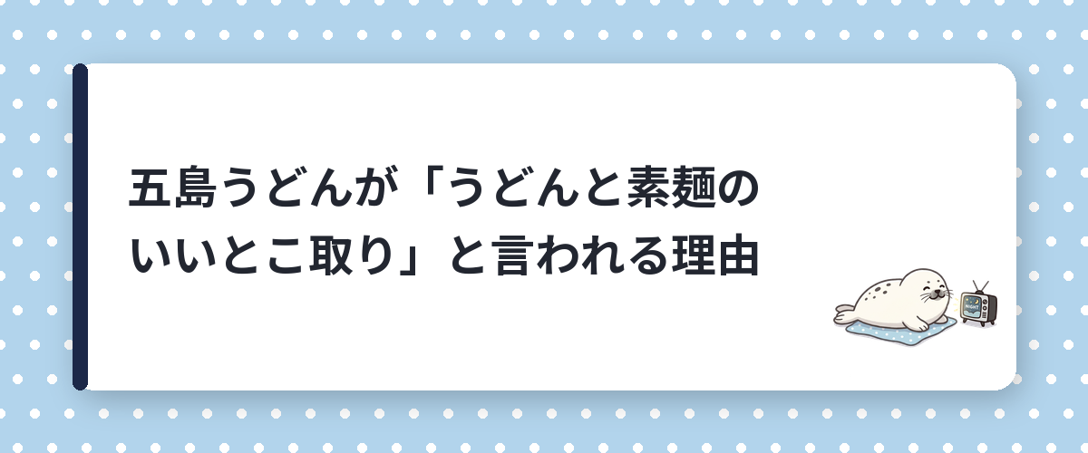 五島うどんが「うどんと素麺のいいとこ取り」と言われる理由