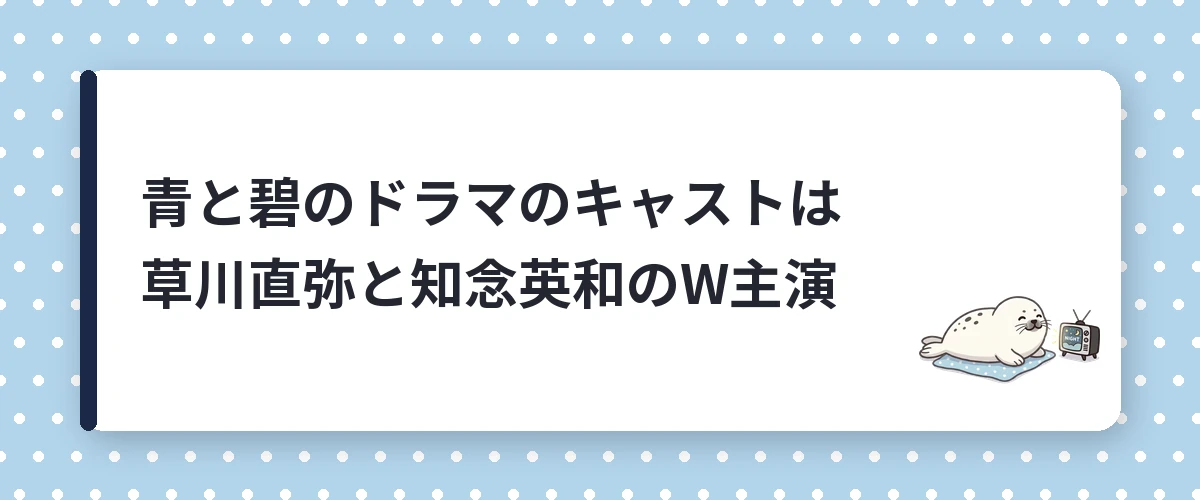 青と碧のドラマのキャストは草川直弥と知念英和のW主演