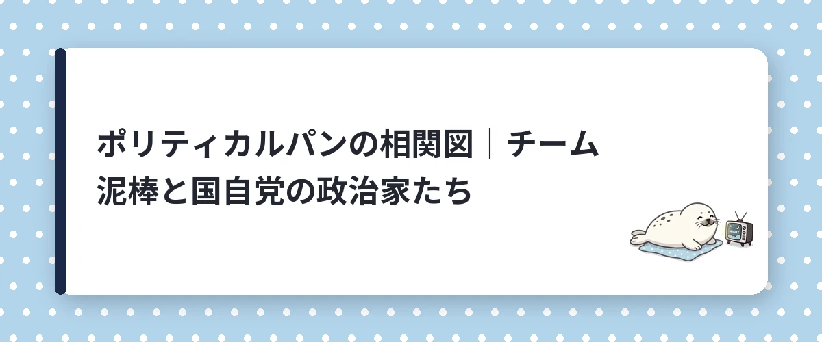 ポリティカルパンの相関図|チーム泥棒と国自党の政治家たち